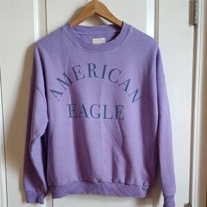 American Eagle Purple Logo Pullover Sweatshirt